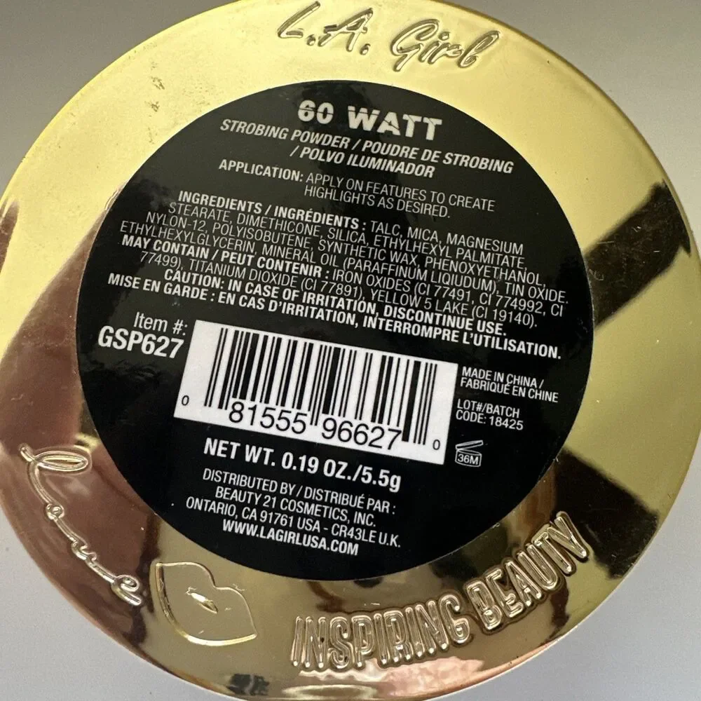 LA Girl Strobelite Strobing Powder 60 Watt Highlighter Gold Shimmer New Sealed